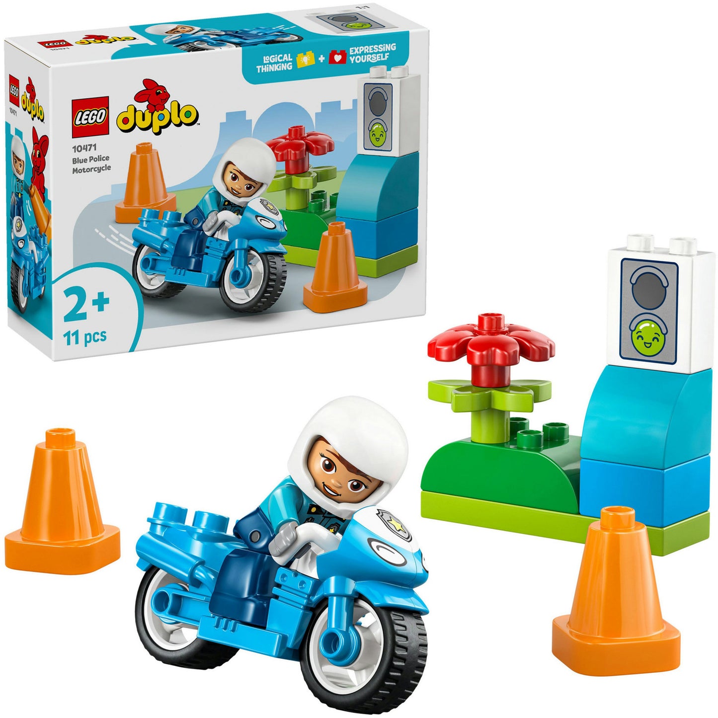 LEGO duplo 10471 blauwe politiemotor