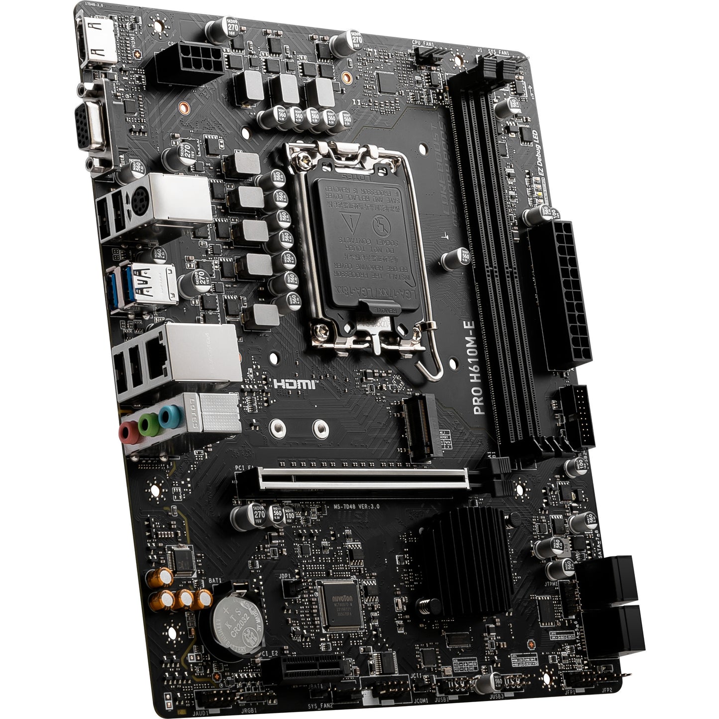 MSI pro h610m-e socket 1700 moederbord (gb-lan, sound, µatx)