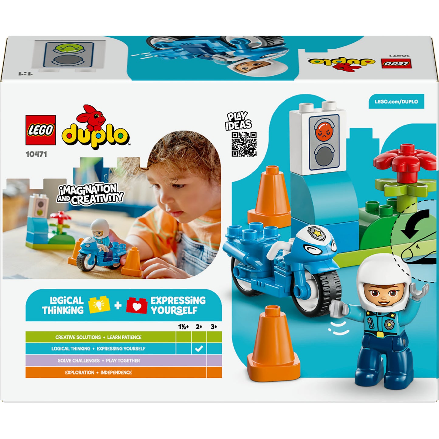 LEGO duplo 10471 blauwe politiemotor