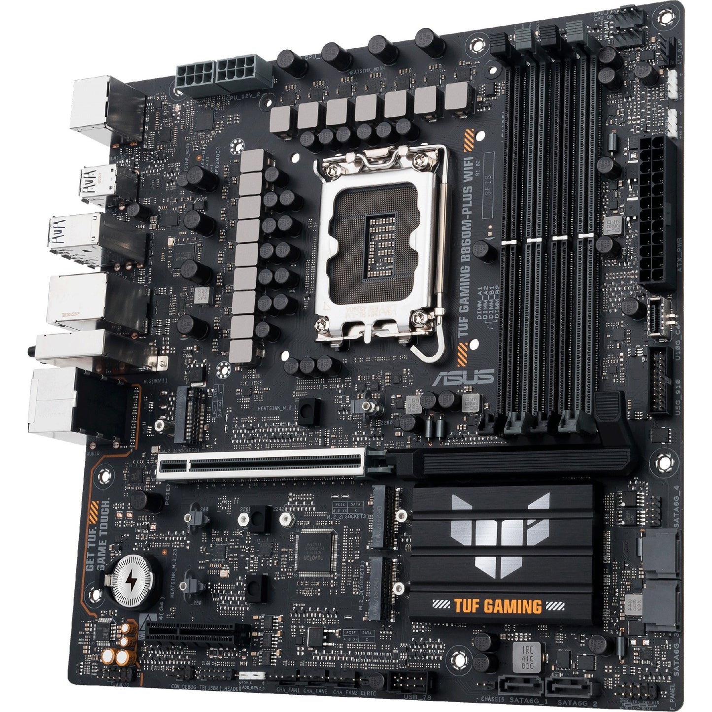 ASUS tuf gaming b860m-plus wifi socket 1851 moederbord (2.5 gb-lan, wi-fi 7, bt, sound, µatx)