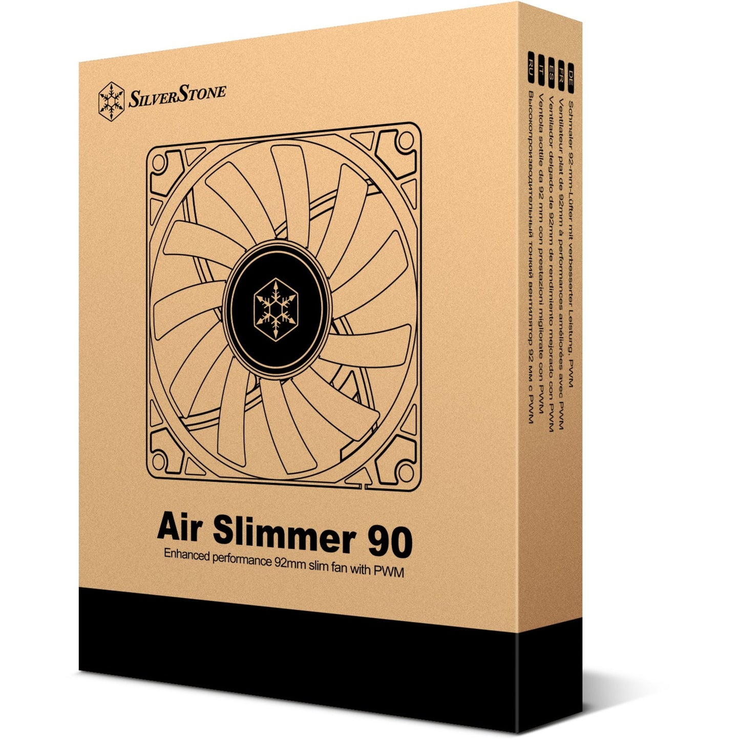 SilverStone air slimmer 90 case fan (zwart, 92 x 92 x 15 mm, pwm)