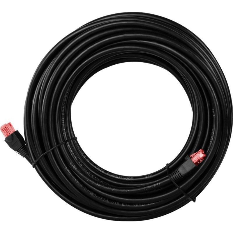 Goobay patchkabel cat.6 u utp, outdoor (zwart, 15 meter)