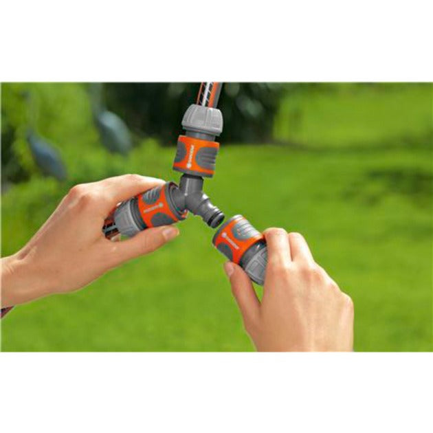 GARDENA 3-wegset 13 mm 1 2 (1 2 ) slangstuk (grijs oranje, 18287-20)