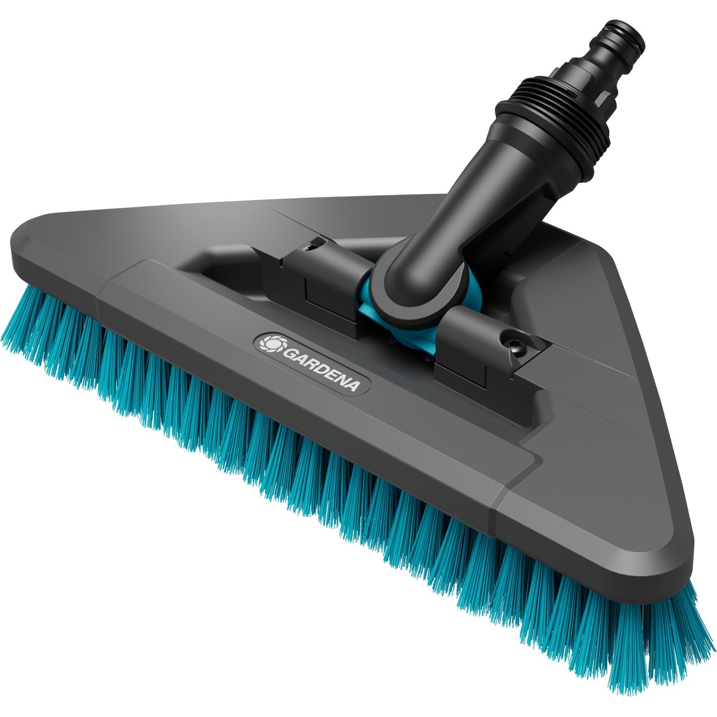 GARDENA cleansystem steelborstel hard flex, borstel voor grotere, harde vlakken wasborstel (grijs turquoise, 18814-20)