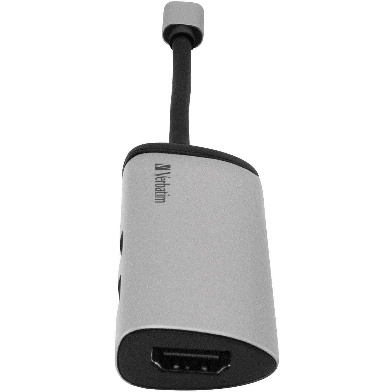 Verbatim usb 3.2 gen 1 multiport hub, usb-c > 2x usb-a + usb-c + hdmi usb-hub (zilver zwart, pd, opladen tot 100 watt)