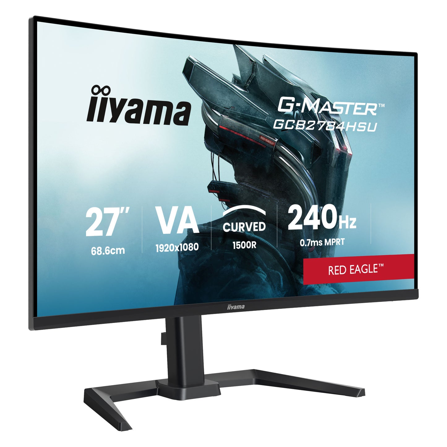 Iiyama g-master red eagle gcb2784hsu-b1 27 curved gaming monitor (zwart, 2x hdmi, 1x displayport, usb, audio, amd free-sync, 240 hz)