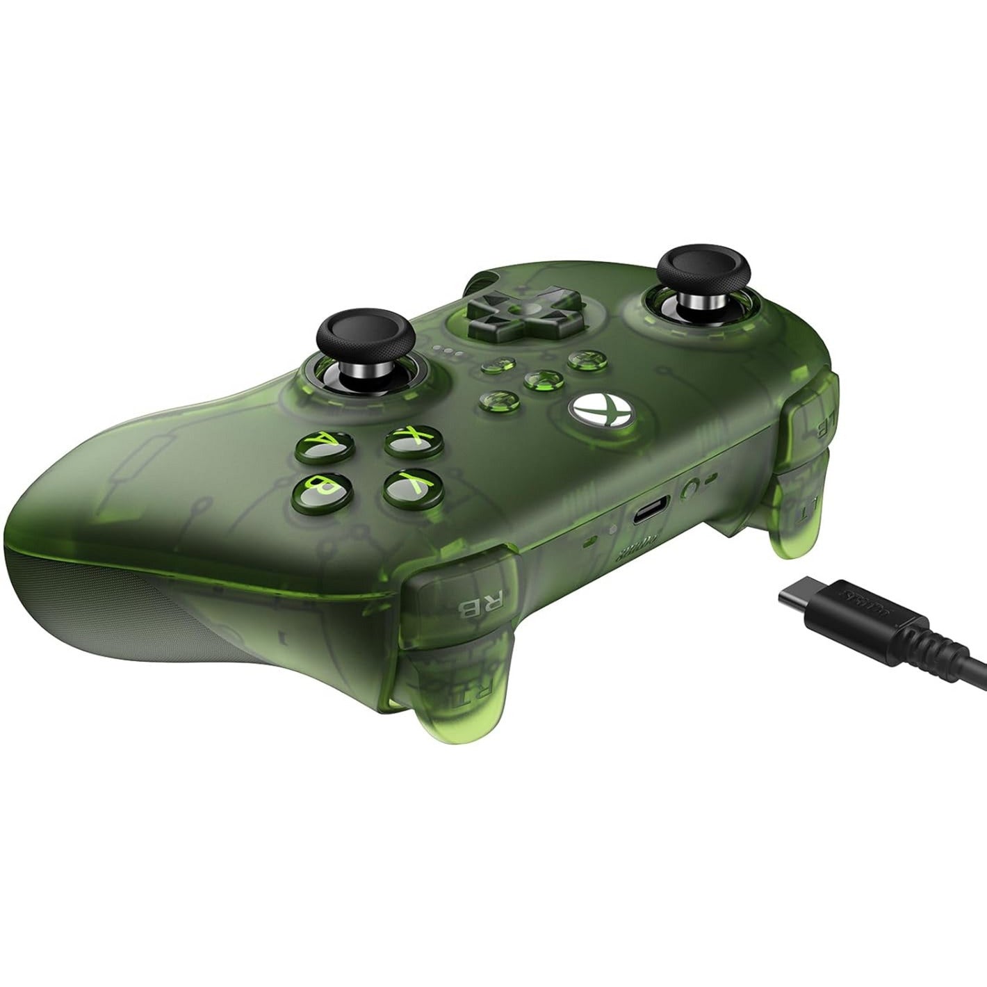 8BitDo ultimate 3-mode controller voor xbox (groen transparant, xbox series x|s, xbox one, pc, bluetooth usb-c 2.4 ghz )