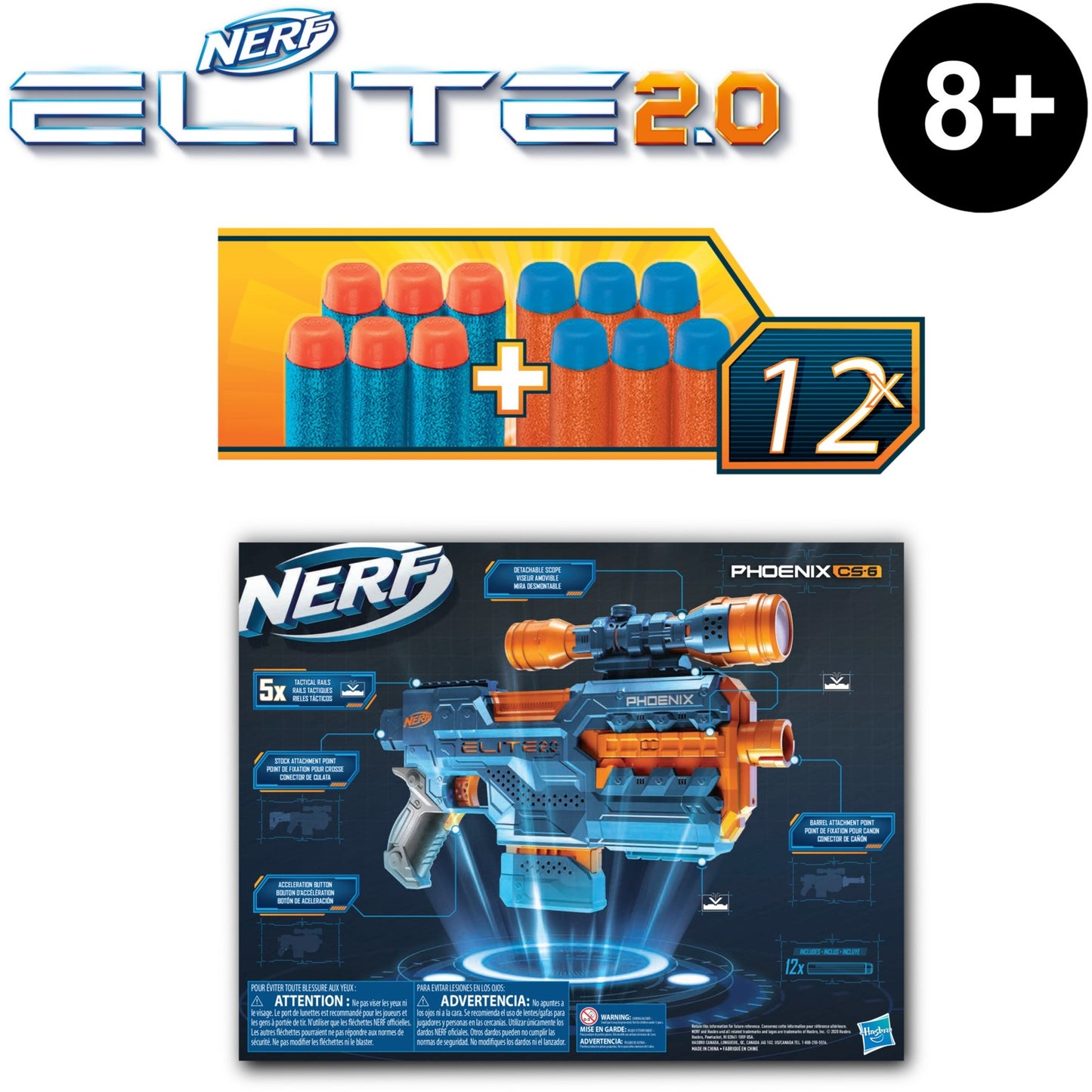 Hasbro NERF elite 2.0 phoenix cs-6 nerf-gun