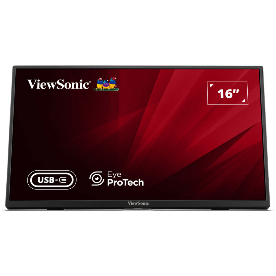 ViewSonic va1650 lichtgewicht draagbare monitor 16 (zwart, 1x hdmi, usb-c)