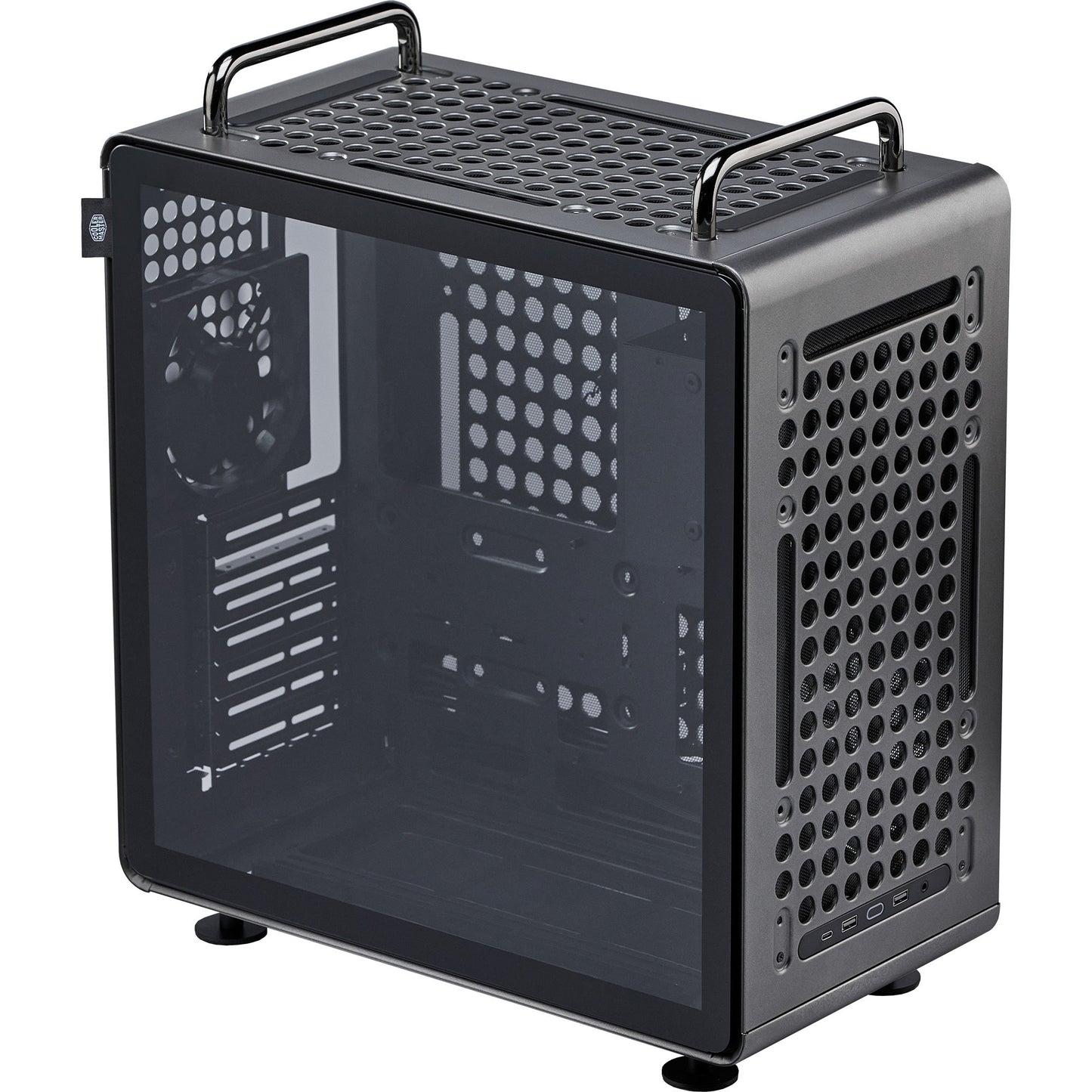 Cooler Master qube 540 stardust iron midi tower behuizing (zwart | 2x usb-a | 1x usb-c | tempered glass)
