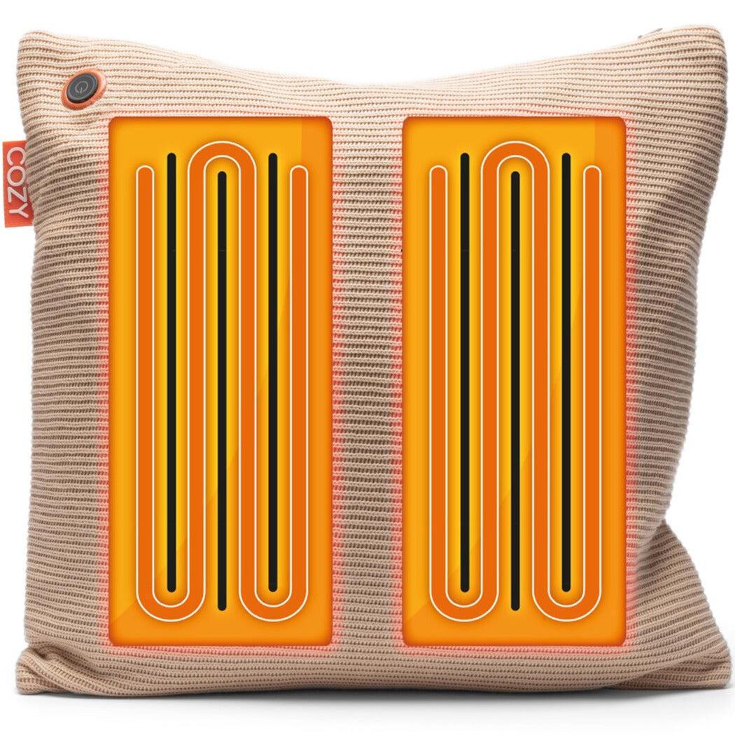 Cozy Una Knitted 45 x 45 cm draadloos warmtekussen (Lichtbeige, Powerbank 5000 mAh)