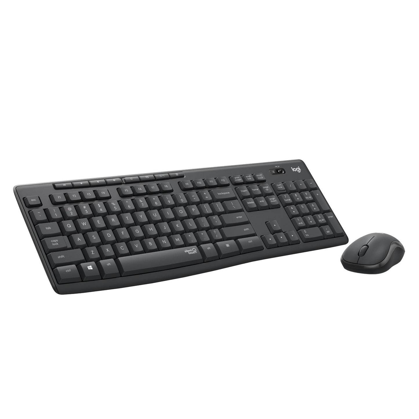 Logitech mk295 silent draadloze desktopset (zwart, us-international lay-out (qwerty), 100%)