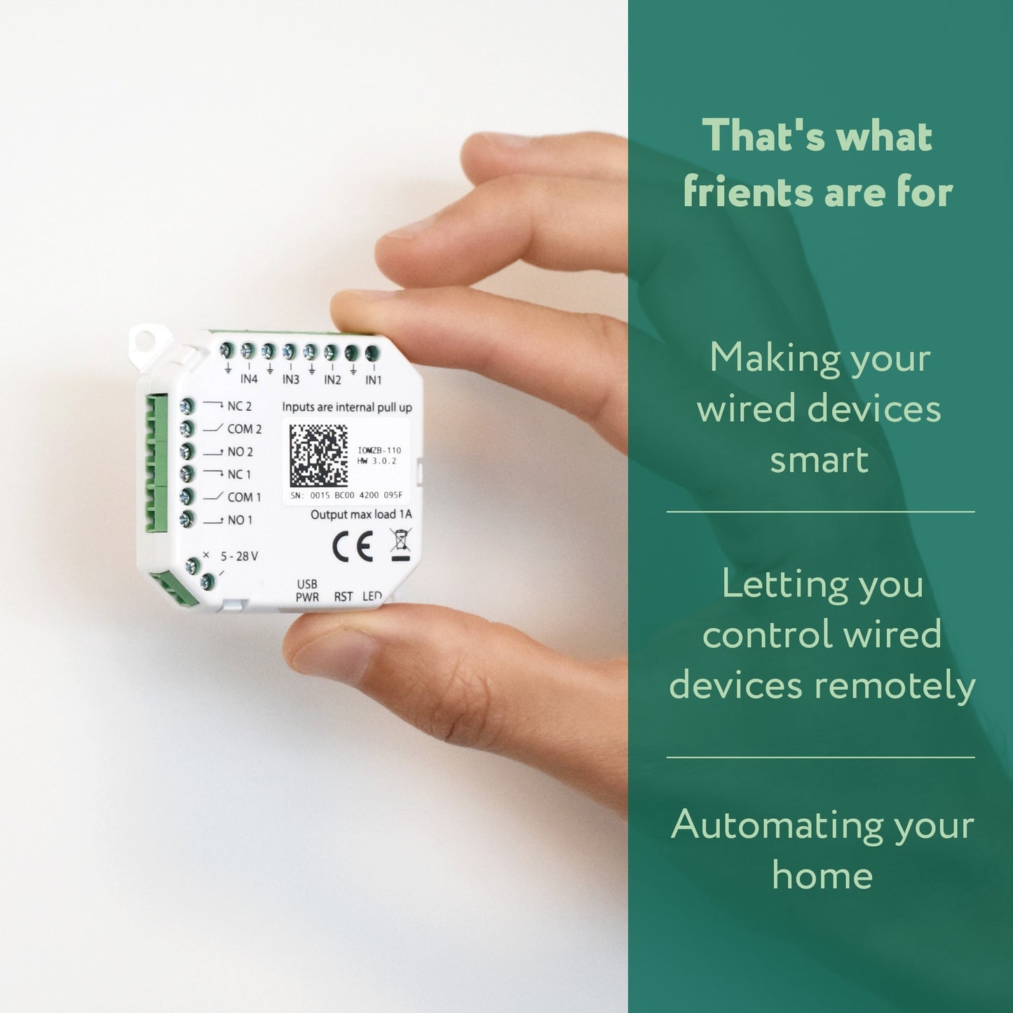 Frient IO Module schakelaar (Wit, Zigbee 3.0)