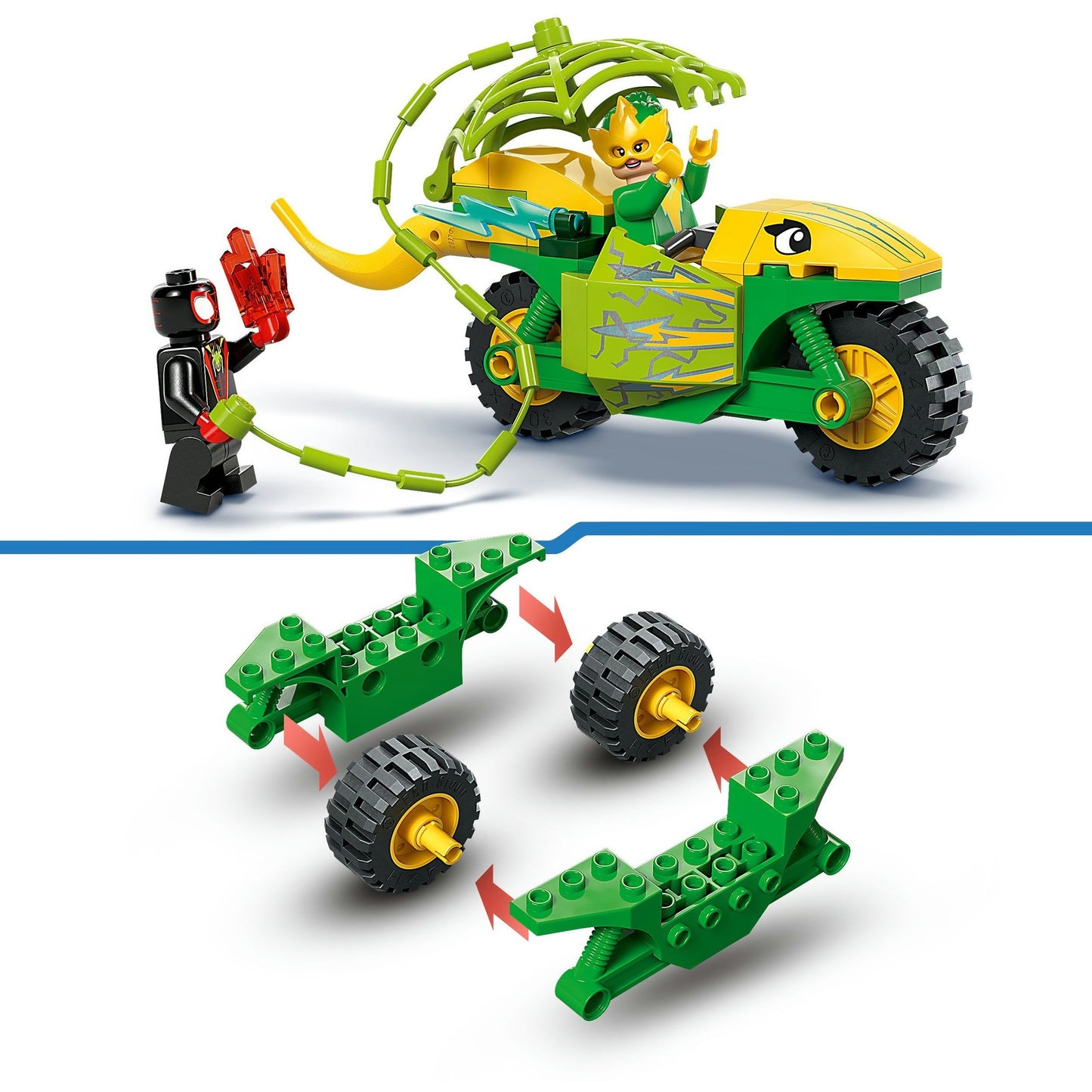 LEGO spidey 11198 spin en electro achtervolging met dinosaurusvoertuigen