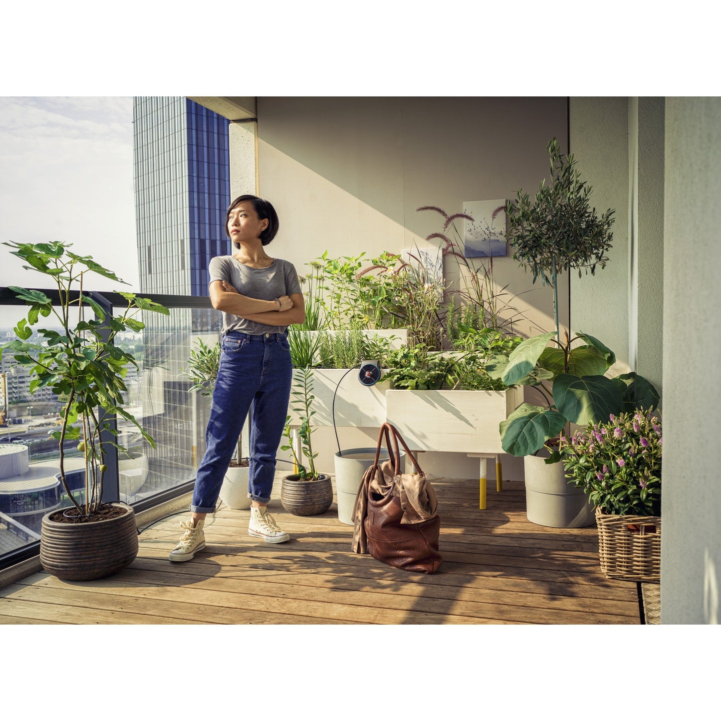 GARDENA vakantiebewateringsset aquabloom set besproeiingscomputer (grijs, 13300-20, accu inbegrepen)