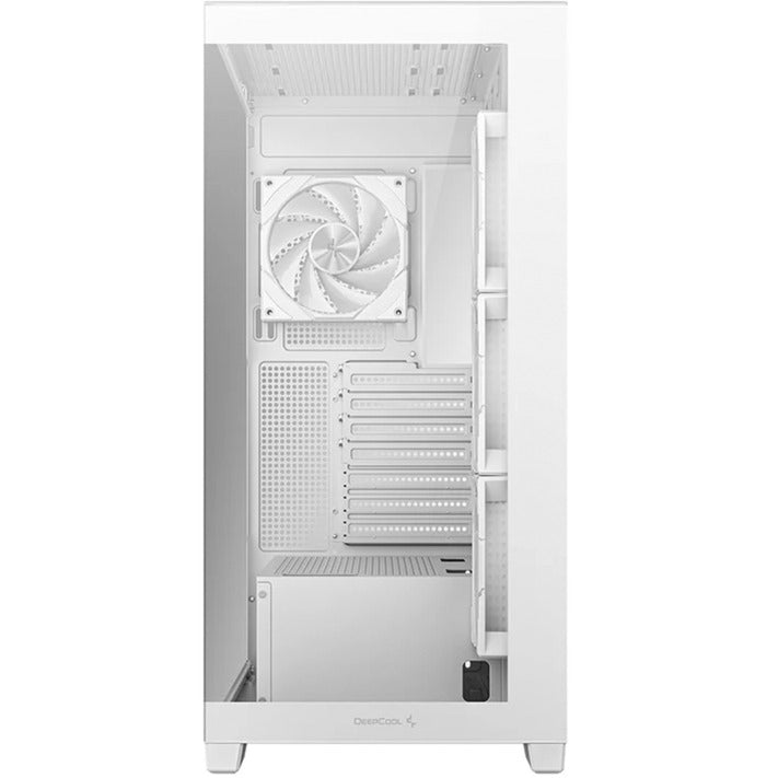 DeepCool cg580 4f midi tower behuizing (wit | 2x usb-a | 1x usb-c | rgb | tempered glass)