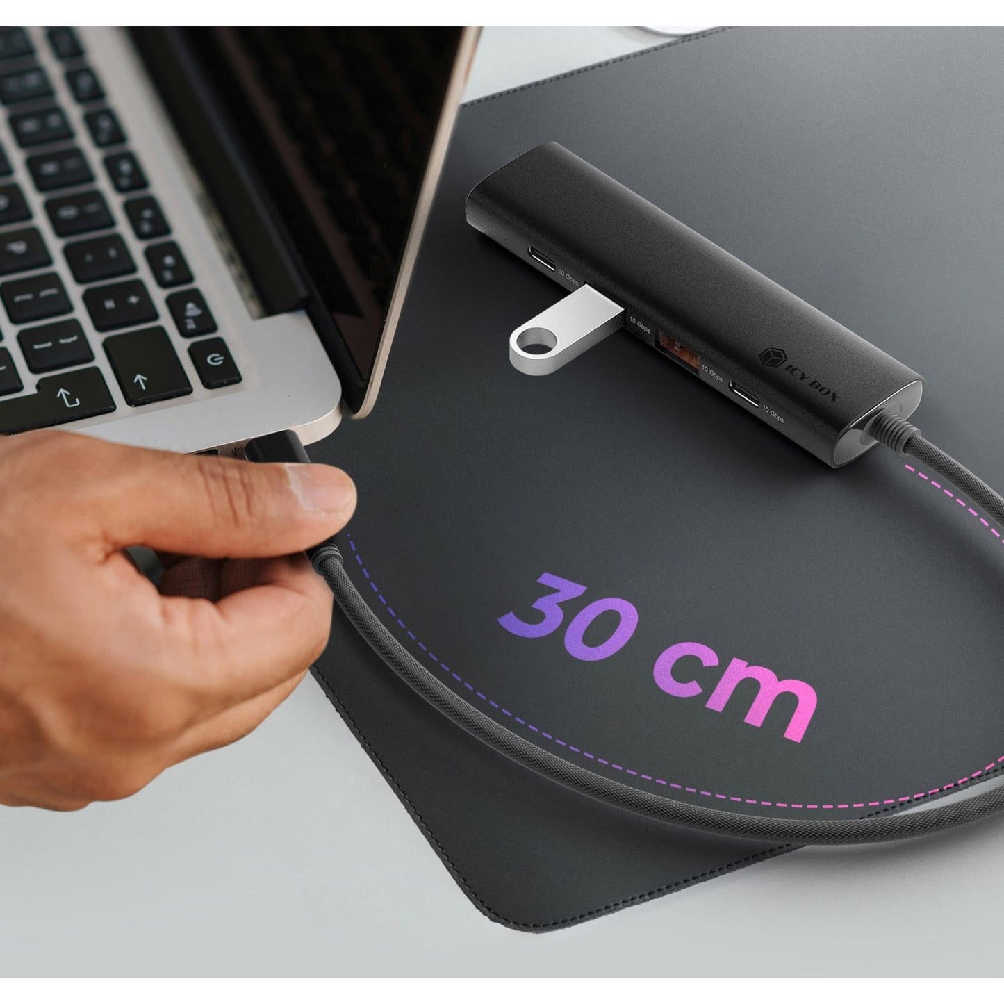 ICY BOX ib-hub1437-cpd usb-hub (zwart)