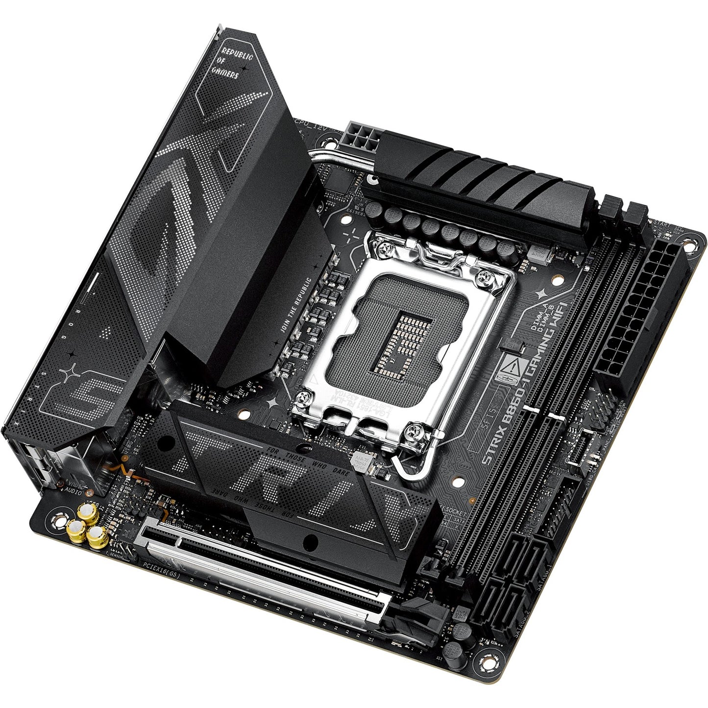 ASUS rog strix b860-i gaming wifi socket 1851 moederbord (raid, 2.5 gb-lan, wi-fi 7, bt, sound, mini-itx)