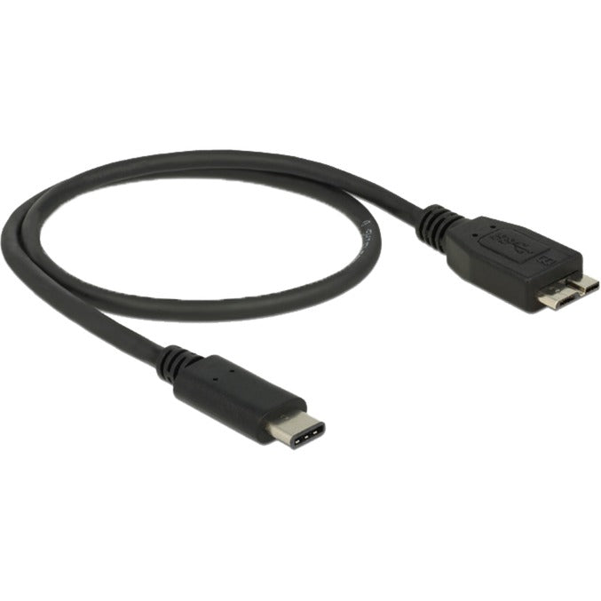 DeLOCK usb-c 3.1 > usb 3.1 micro-usb adapter (zwart, 0,5 meter, usb 3.1 gen 2)
