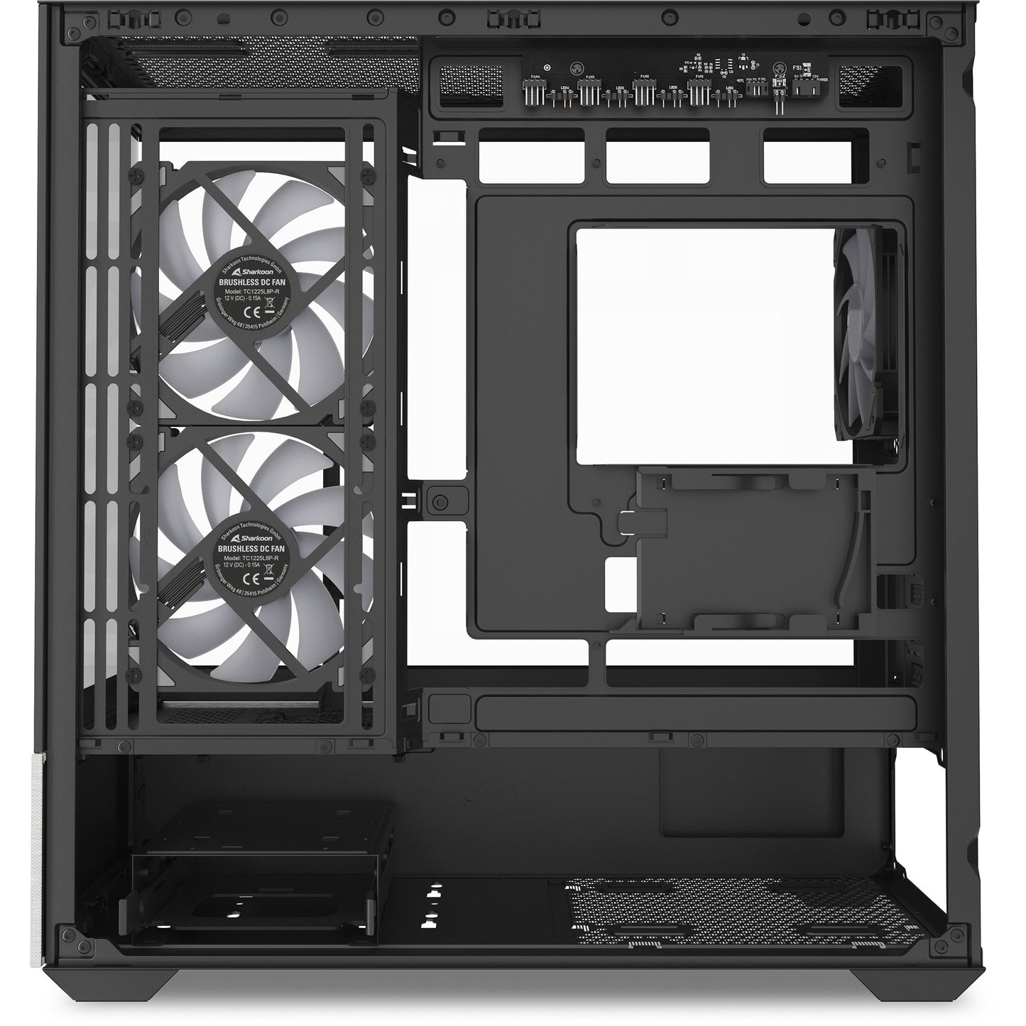 Sharkoon mk7 argb mini tower behuizing (zwart | 2x usb-a | 1x usb-c | rgb | tempered glass)