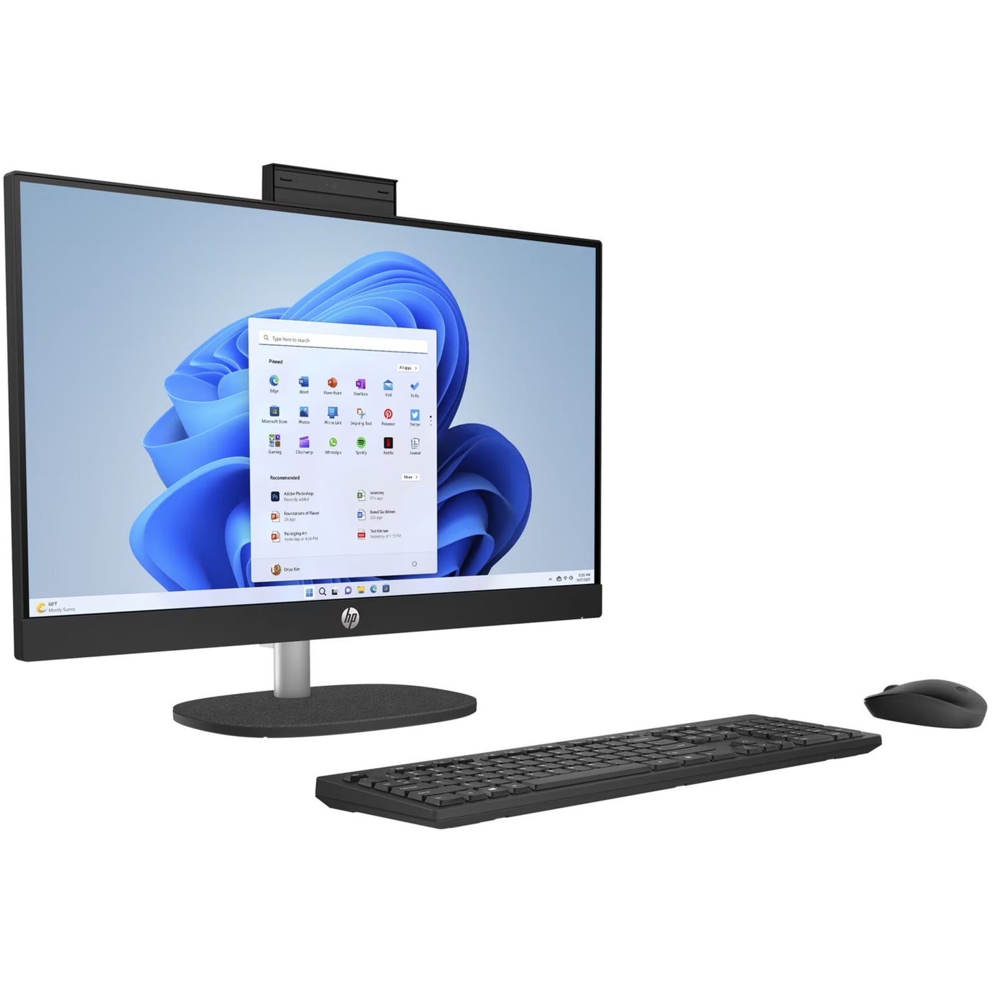 HP 24-cr0050nd all-in-one (895r0ea) all-in-one pc (zwart | r5 7520u | radeon graphics | 8 gb | 512 gb ssd)