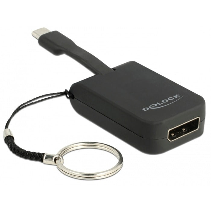 DeLOCK usb-c > displayport adapter sleutelhanger (zwart, 4k 60hz)
