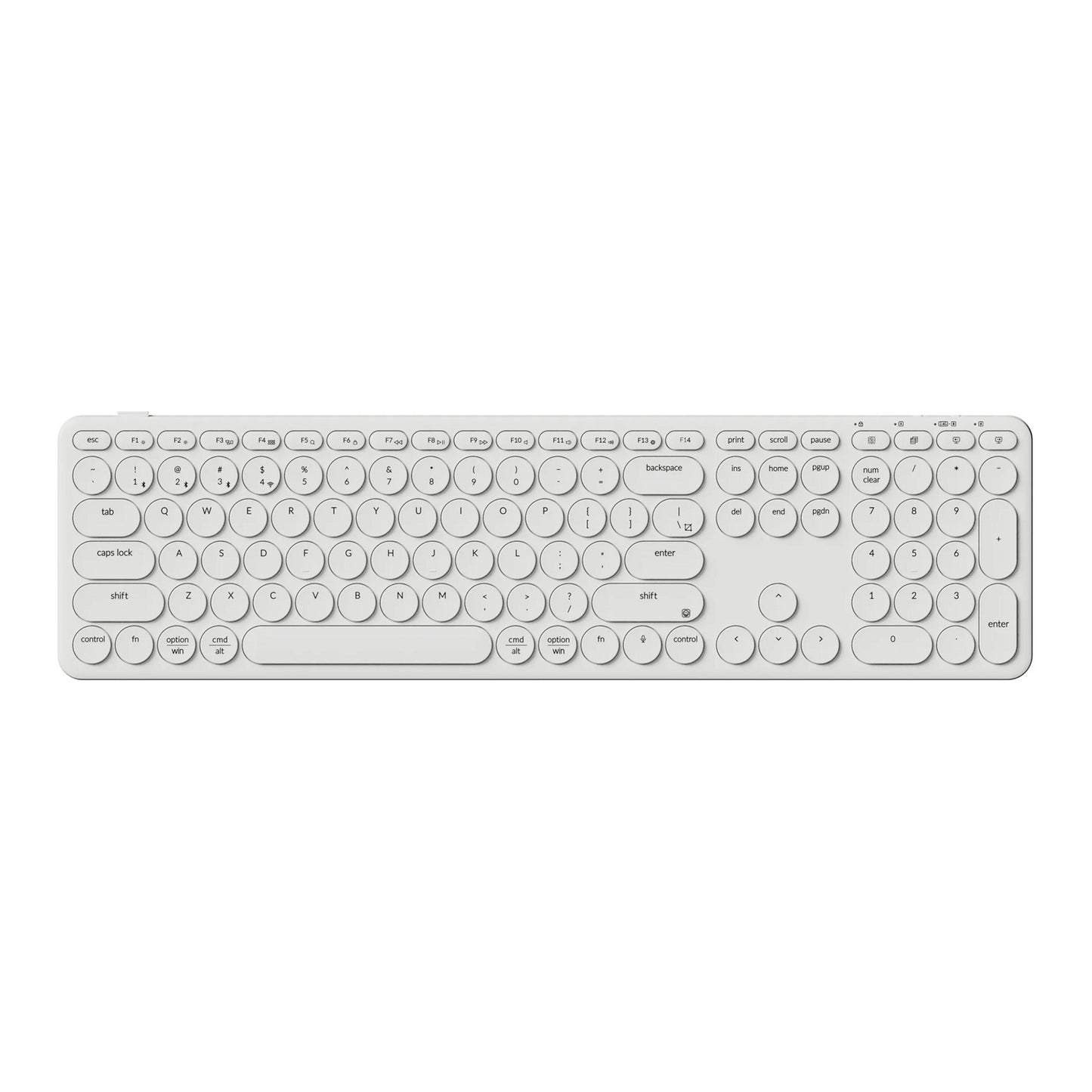 Keychron b5 pro-k8 toetsenbord (wit, us lay-out (qwerty), scissor switches, 100%, abs keycaps, 2.4 ghz bluetooth usb)