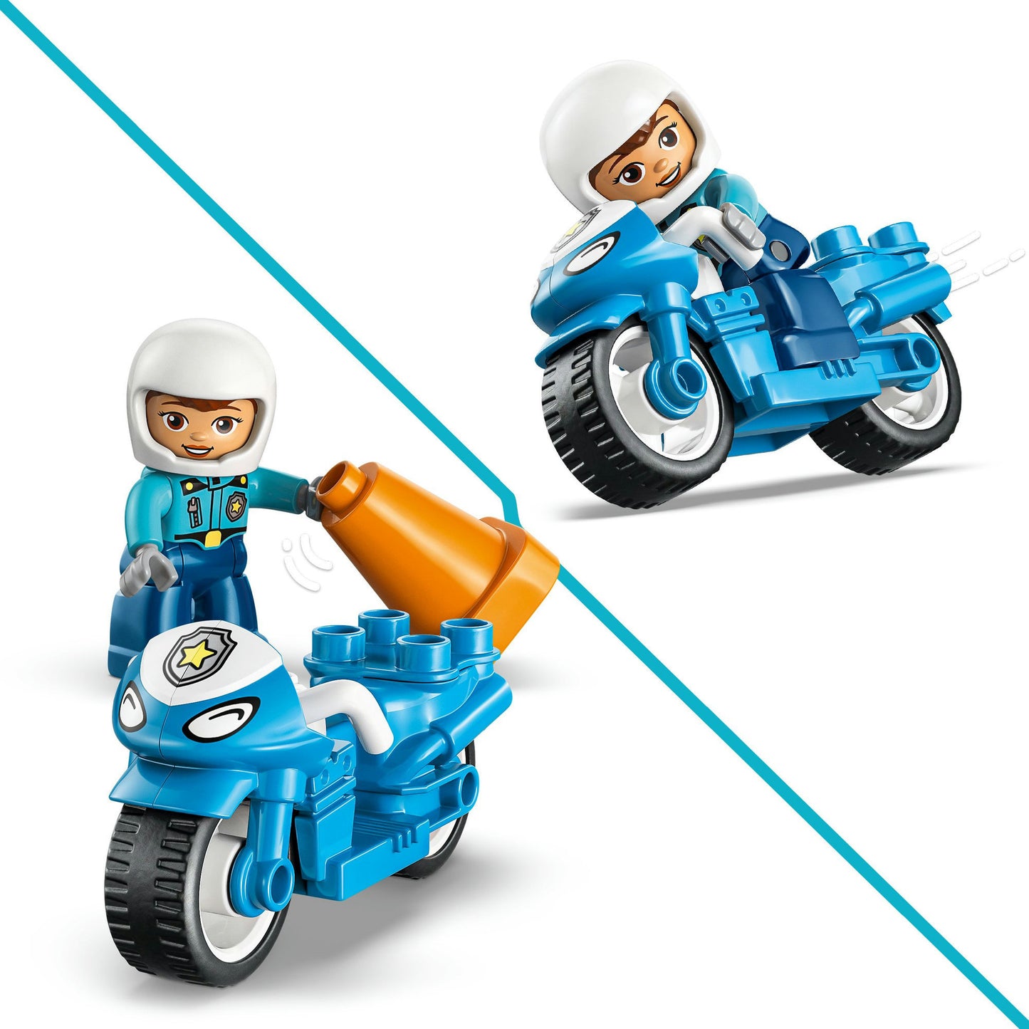 LEGO duplo 10471 blauwe politiemotor