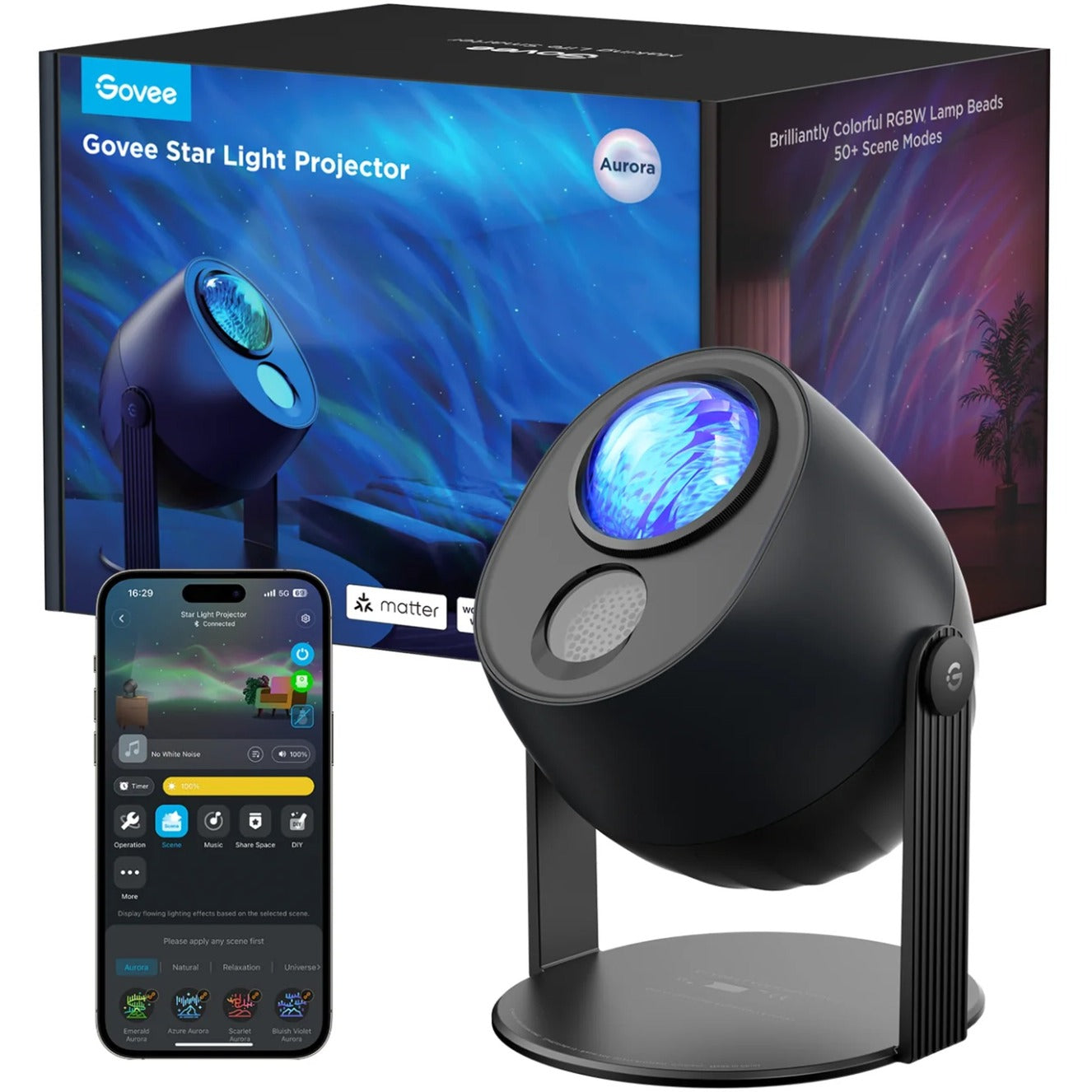 Govee star light projector sfeerverlichting (zwart, 2,4ghz wifi, bluetooth)