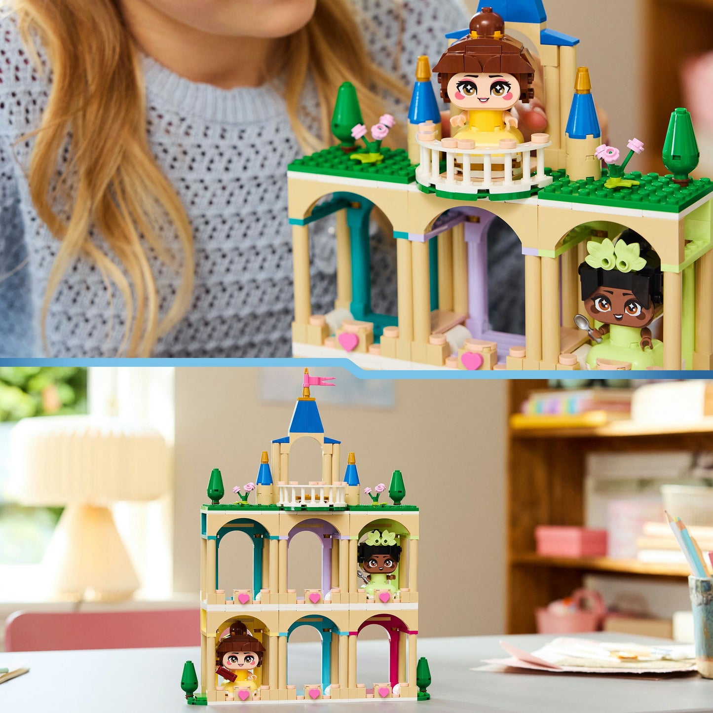LEGO disney princess 43291 mini belle en tiana met kasteel