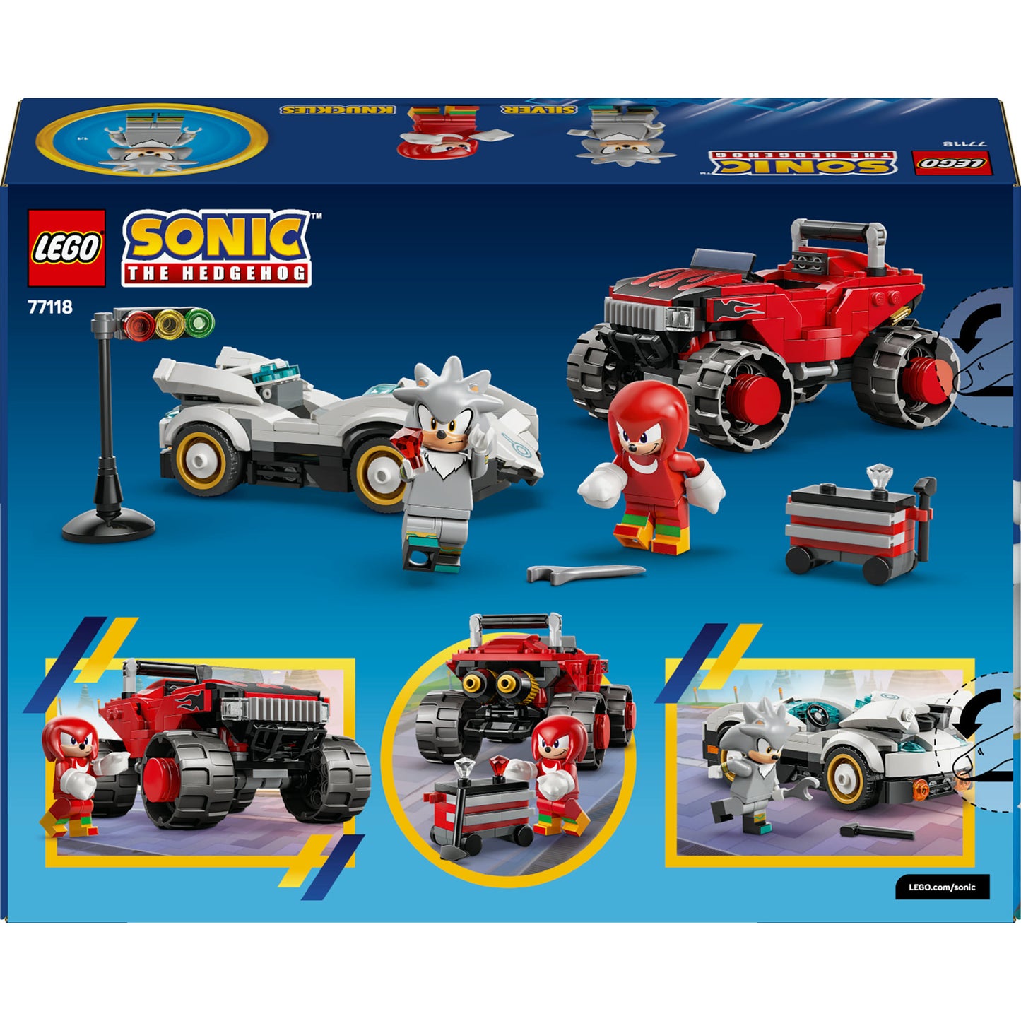 LEGO sonic the hedgehog 77118 silvers auto vs. knuckles' monstertruck