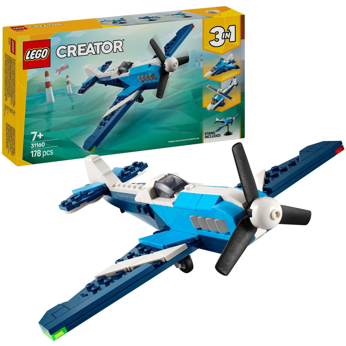 LEGO creator 3-in-1 - luchtvaart: racevliegtuig constructiespeelgoed (31160)