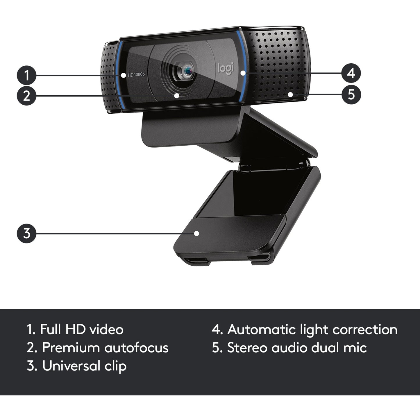 Logitech hd pro webcam c920 (zwart)