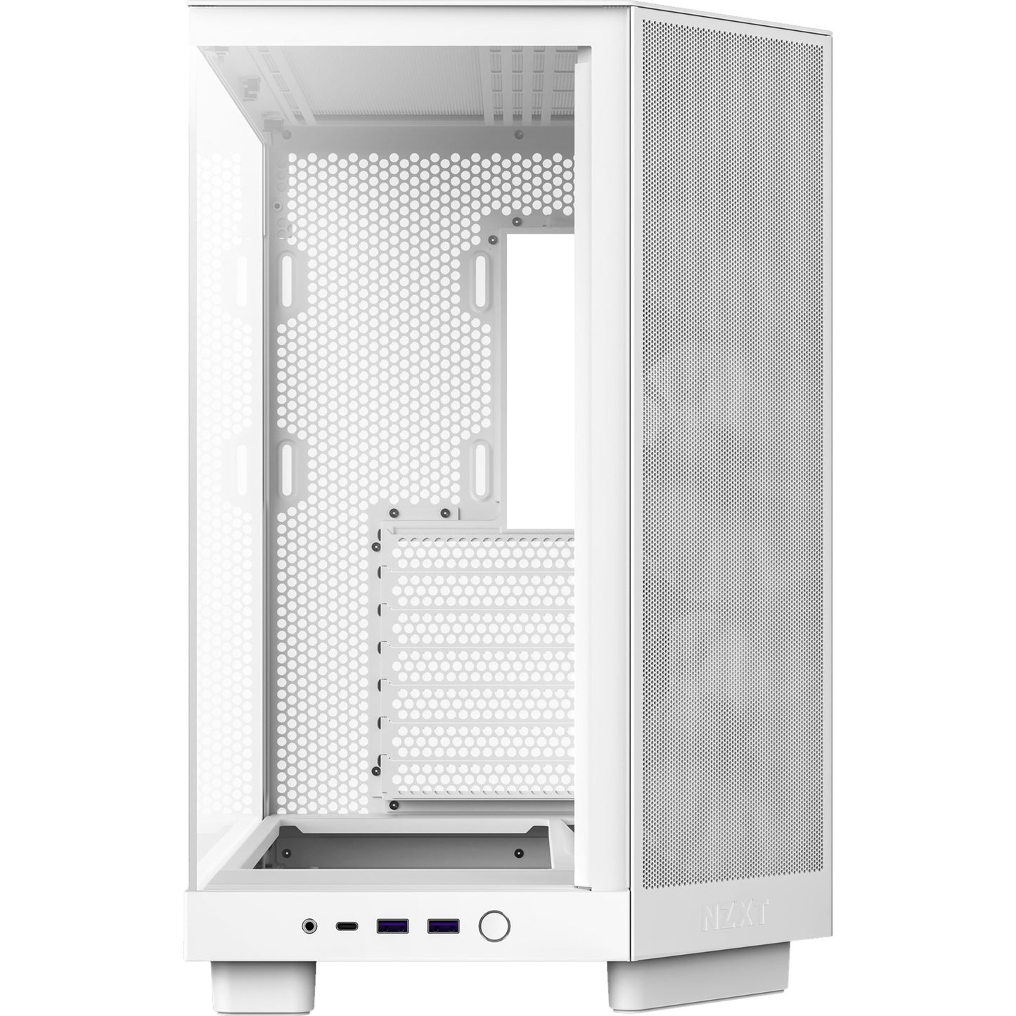 NZXT h6 flow rgb midi tower behuizing (wit | 2x usb-a | 1x usb-c | rgb | tempered glass)