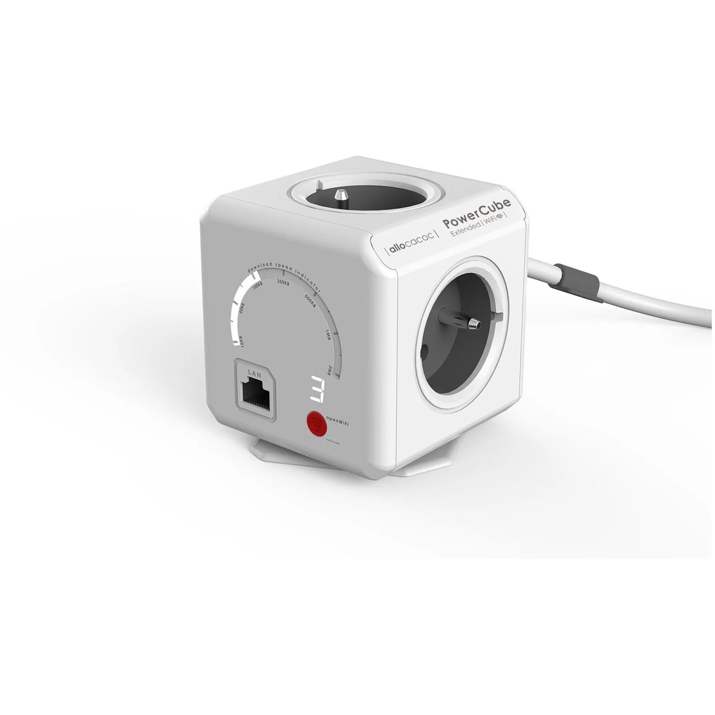 Allocacoc PowerCube Extended | WiFi | stekkerdoos stekkerdoos (Wit grijs, België | Frankrijk)