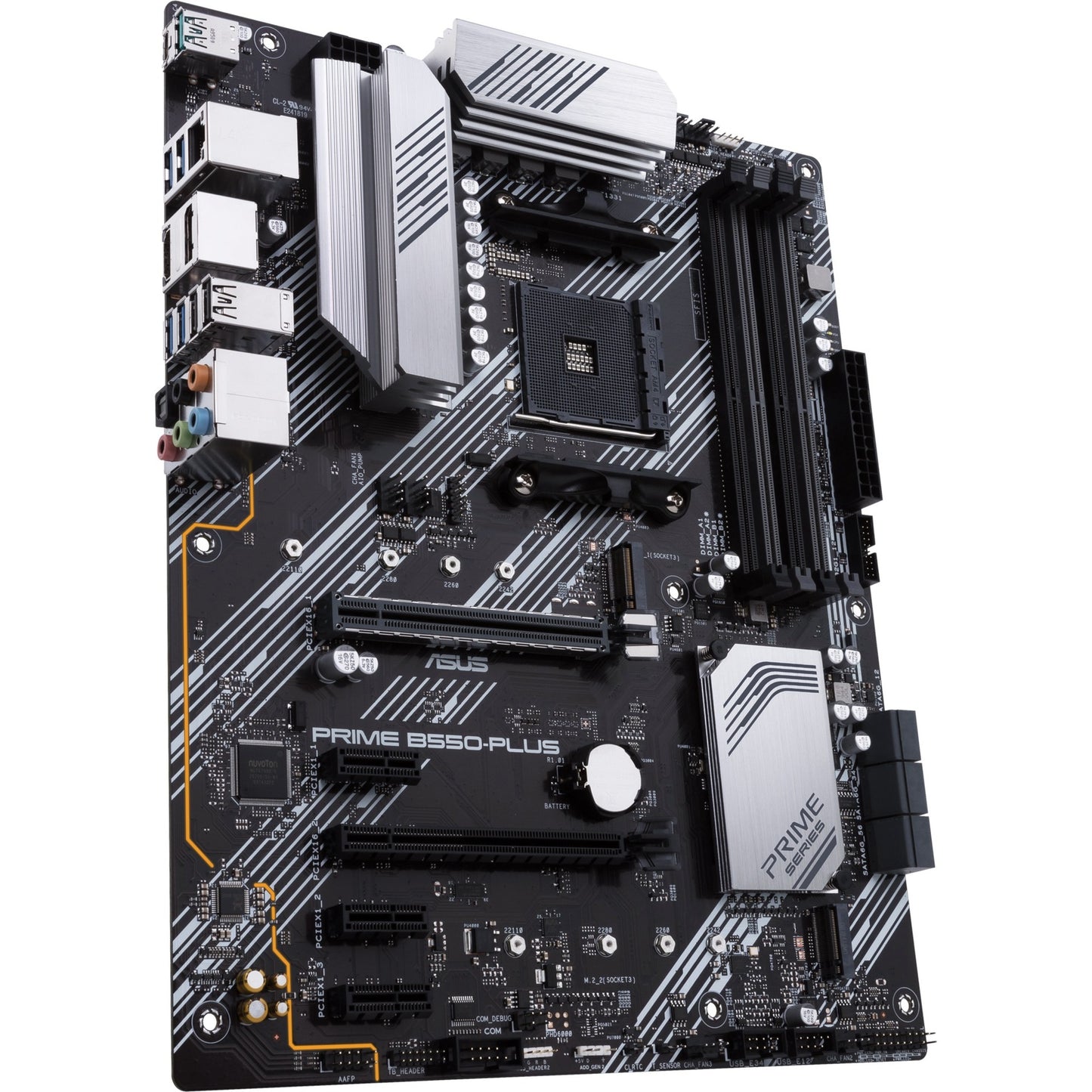 ASUS prime b550-plus socket am4 moederbord (zwart zilver, raid, gb-lan, sound, atx)