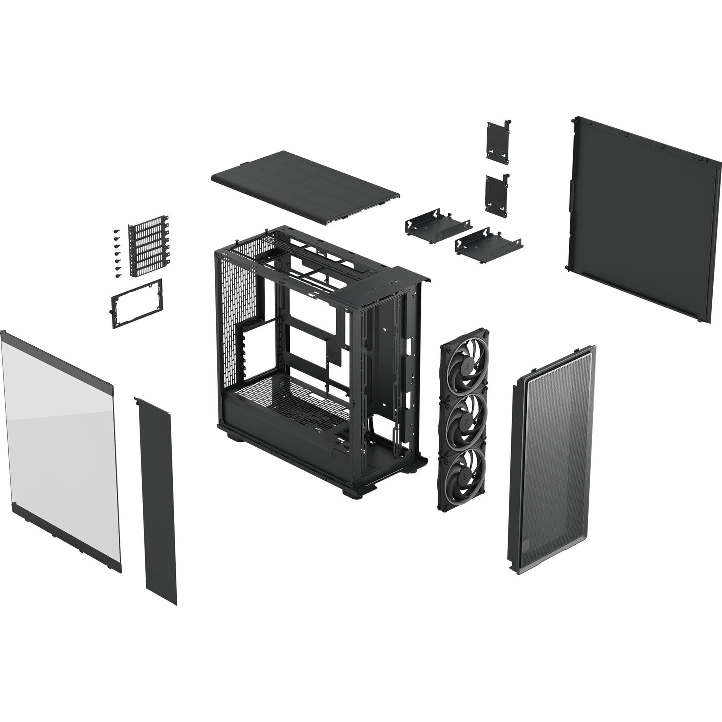 Fractal Design epoch xl tg rgb midi tower behuizing (zwart | 2x usb-a | 1x usb-c | rgb | tempered glass)