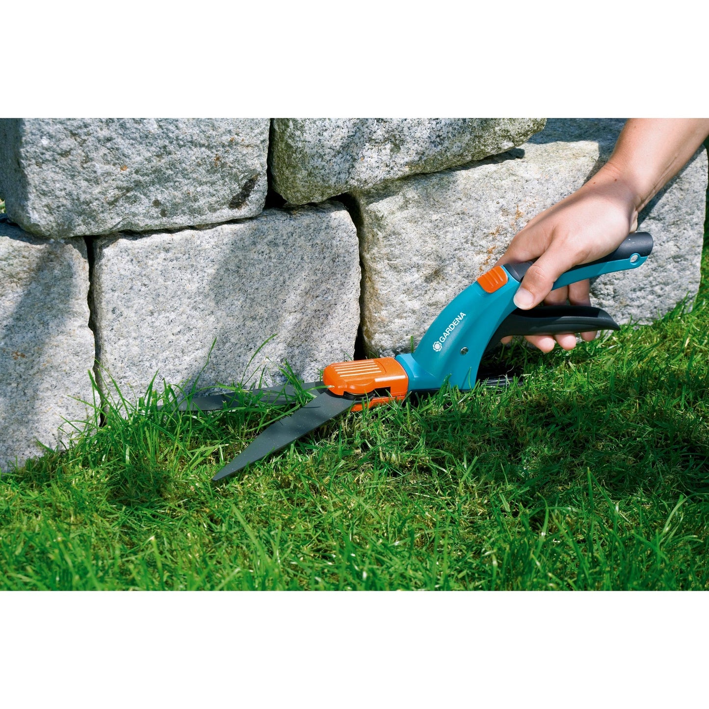 GARDENA comfort grasschaar, draaibaar (turquoise zwart, 8734-20)