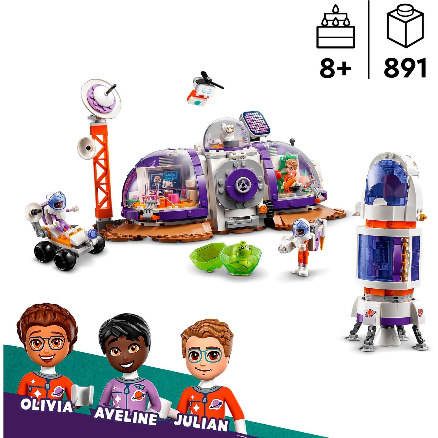 LEGO friends - ruimtebasis op mars en raket constructiespeelgoed (42605)