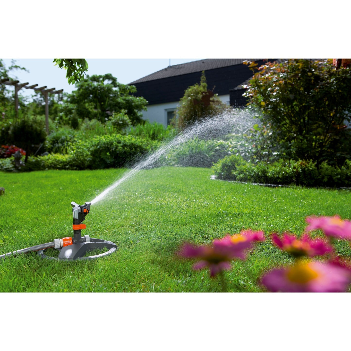 GARDENA premium pulserende sector- en cirkelsproeier (grijs oranje, 8135-20)
