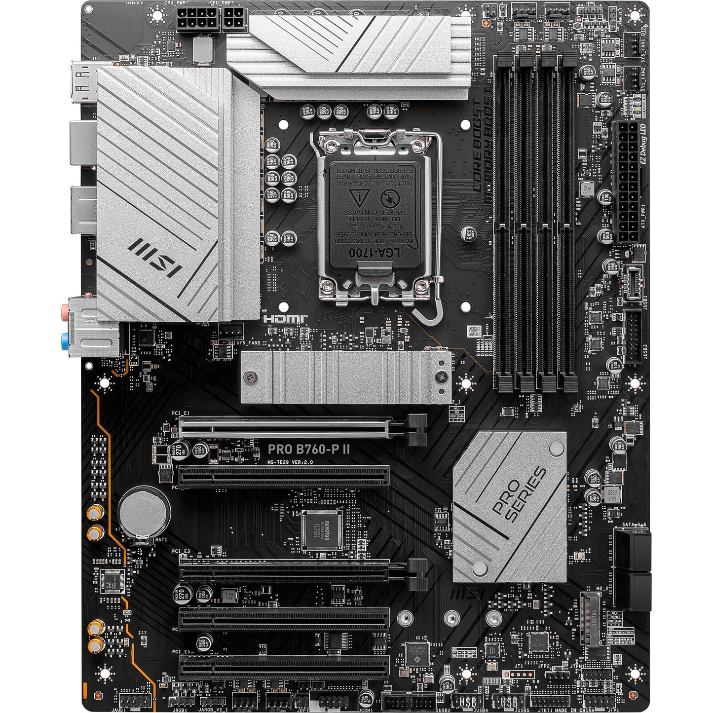 MSI pro b760-p ii socket 1700 moederbord (zwart, raid, 2,5gb-lan, sound, atx)