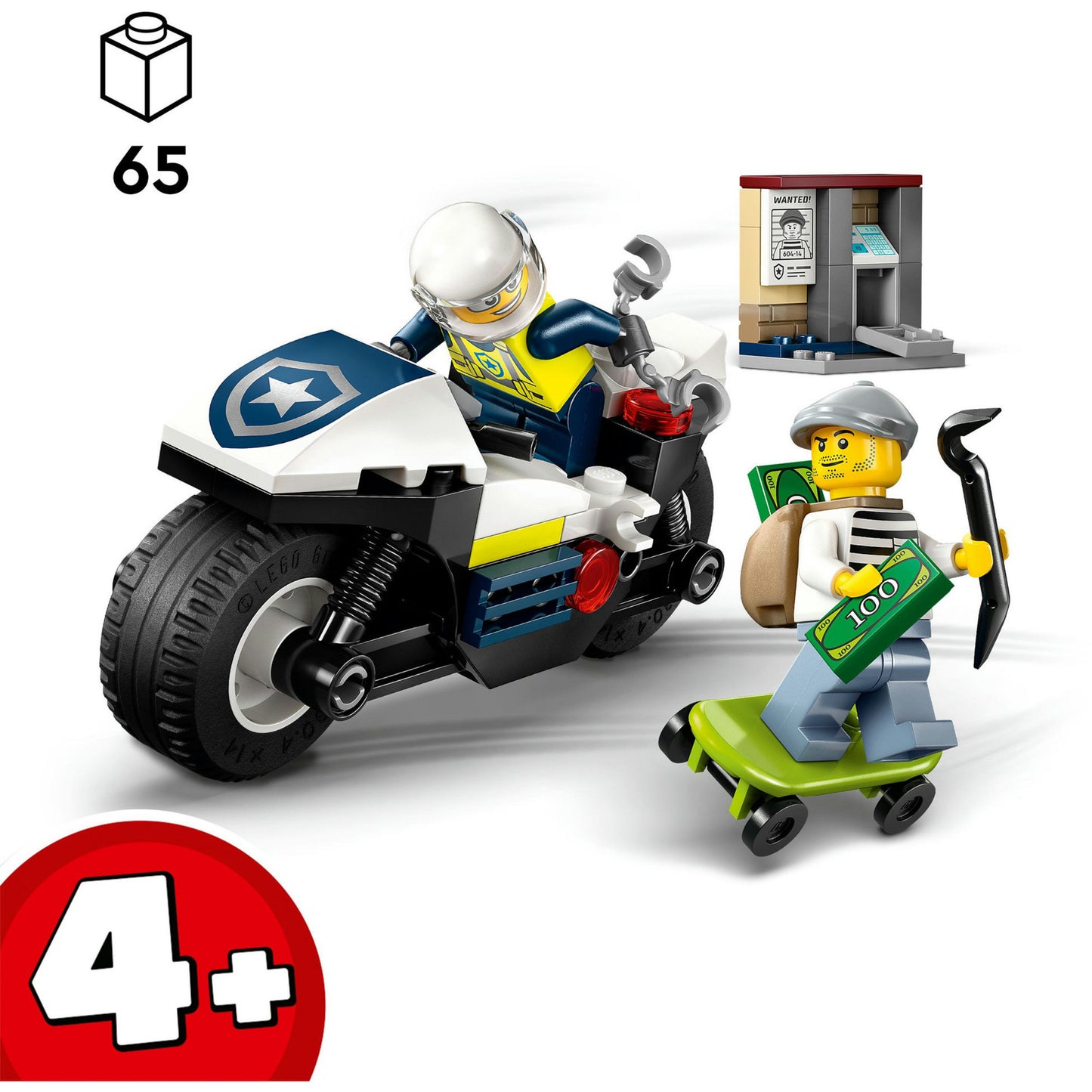 LEGO city 60455 achtervolging op politiemotor