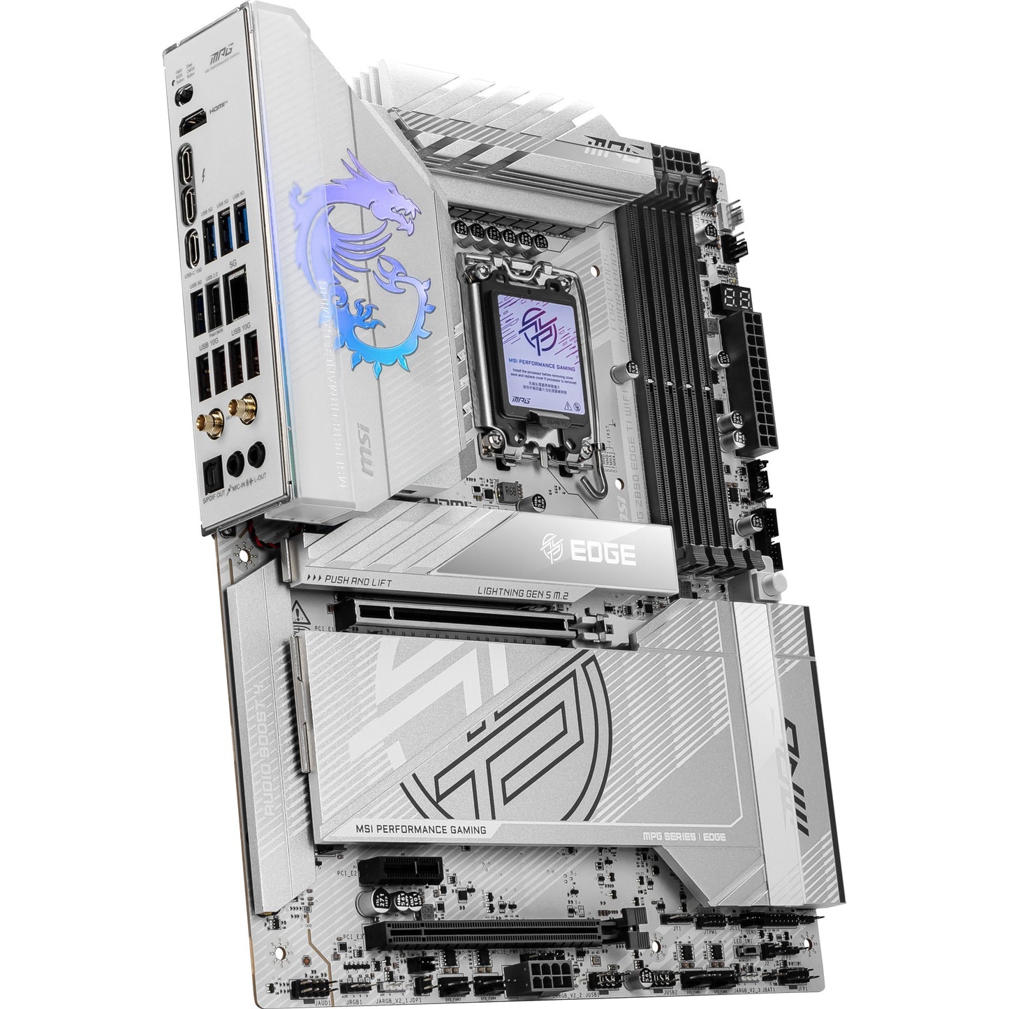MSI mpg z890 edge ti wifi socket 1851 moederbord (raid, 5gb-lan, wlan, bt, sound, atx)