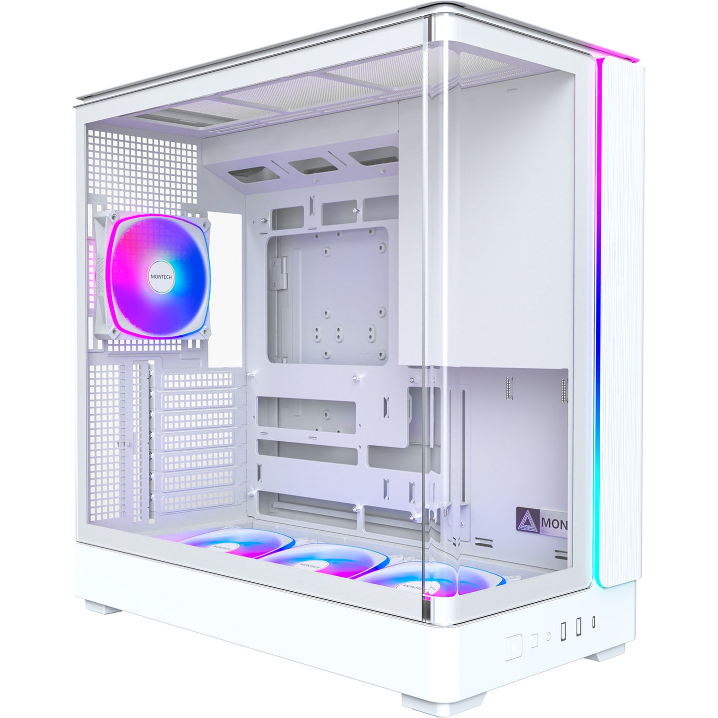 Montech king 45 pro midi tower behuizing (wit | 2x usb-a | 1x usb-c | rgb | window)