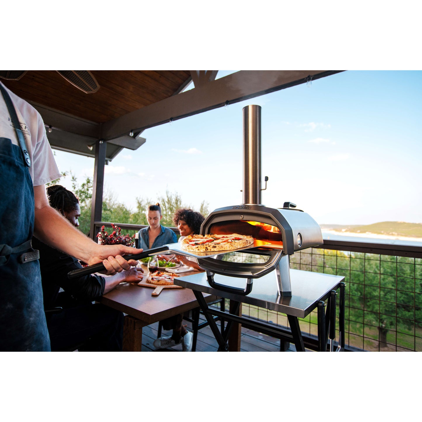 Ooni karu 2 multi-fuel pizza oven pizzaoven (zwart roestvrij staal, 12'' pizza, hout, houtskool en gas)