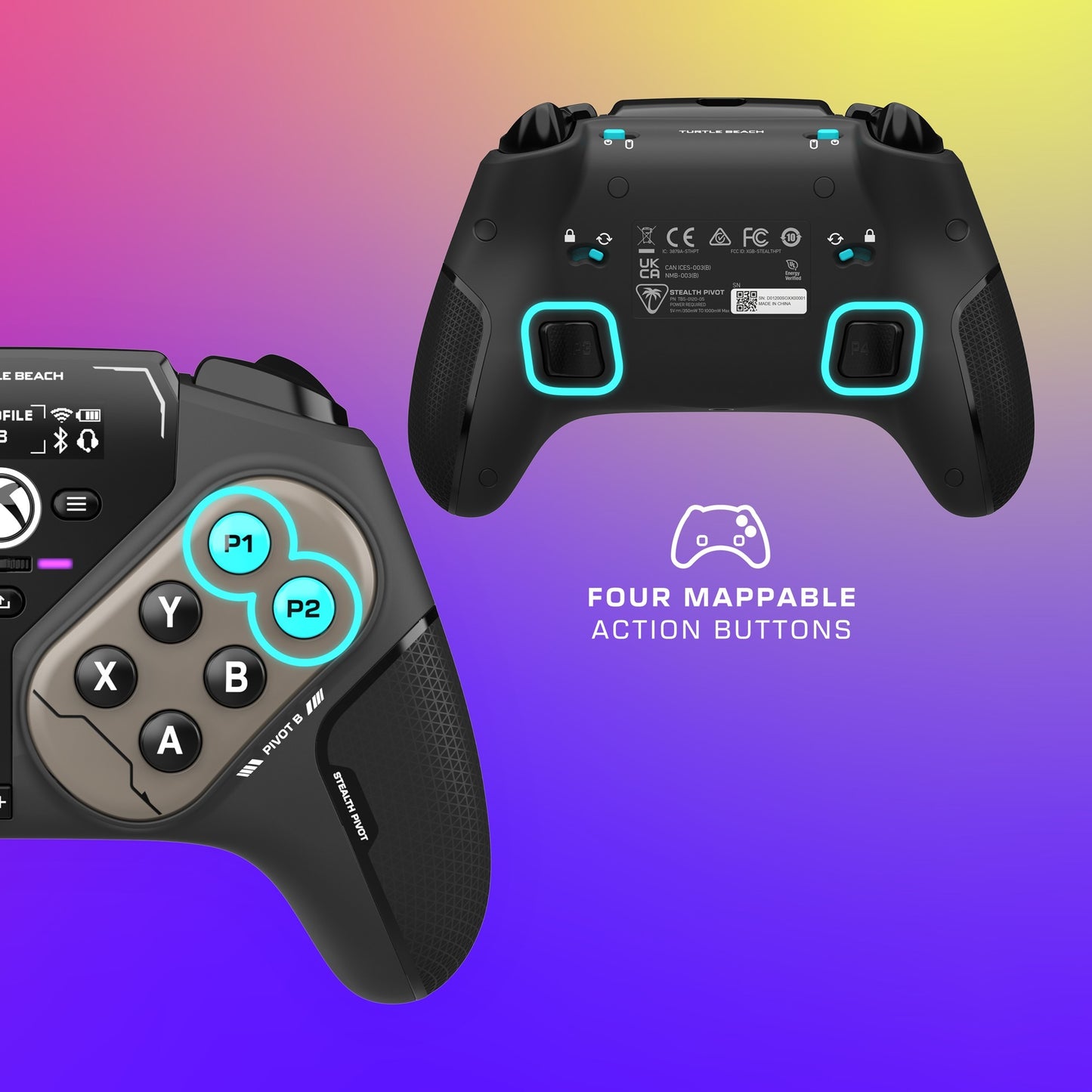 Turtle Beach stealth pivot draadloze slimme controller (zwart, 2,4 ghz bluetooth usb, pc, xbox, android)