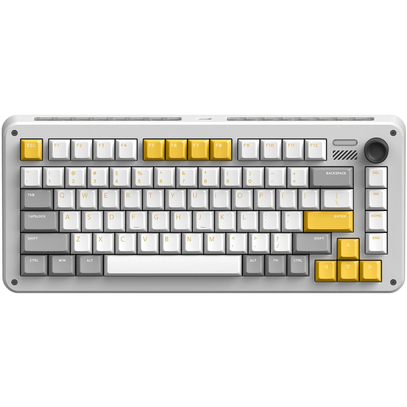 Ty Iqunix zx75 gravi wave wireless mechanical keyboard (grijs, us lay-out (qwer), gateron red, 75%, rgb leds, hot-swappable, double-shot pbt, 2.4ghz | bluetooth 5.1 | usb-c)