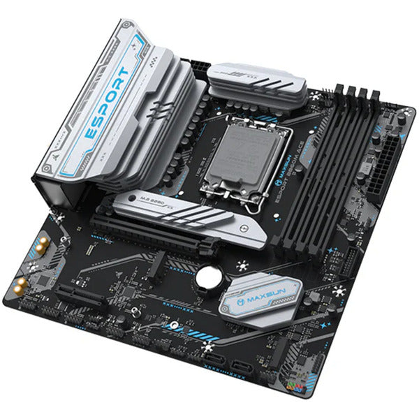 MAXSUN ms-esport b860m wifi ace socket 1851 moederbord (zwart, raid, 2.5 gb-lan, wlan, bt, sound, µatx)