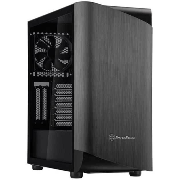 SilverStone seta a1 midi tower behuizing (zwart titanium | 2x usb-a | 1x usb-c | rgb | tempered glass)