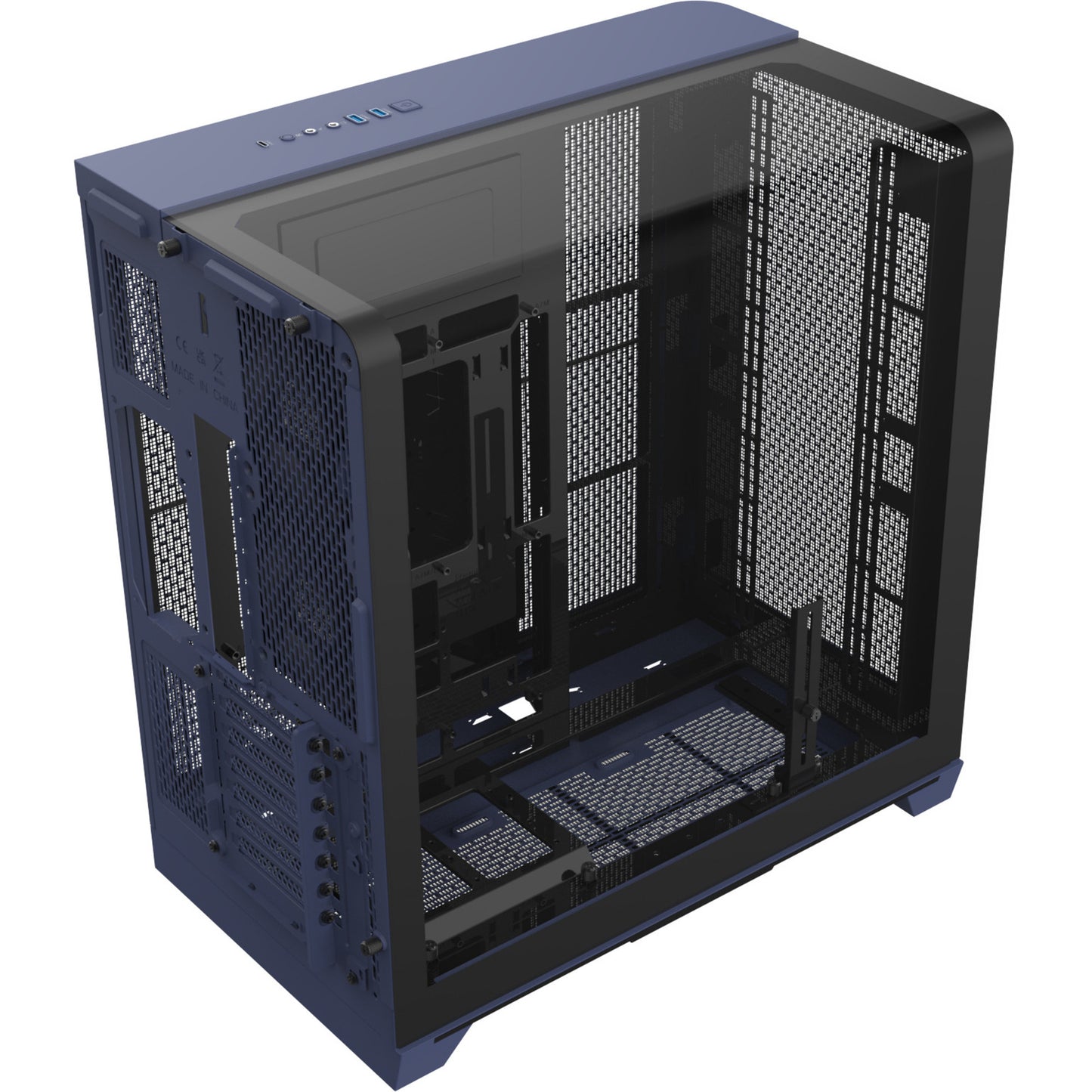 Thermaltake view 390 air future dusk midi tower behuizing (paars | 2x usb-a | 1x usb-c | tempered glass)